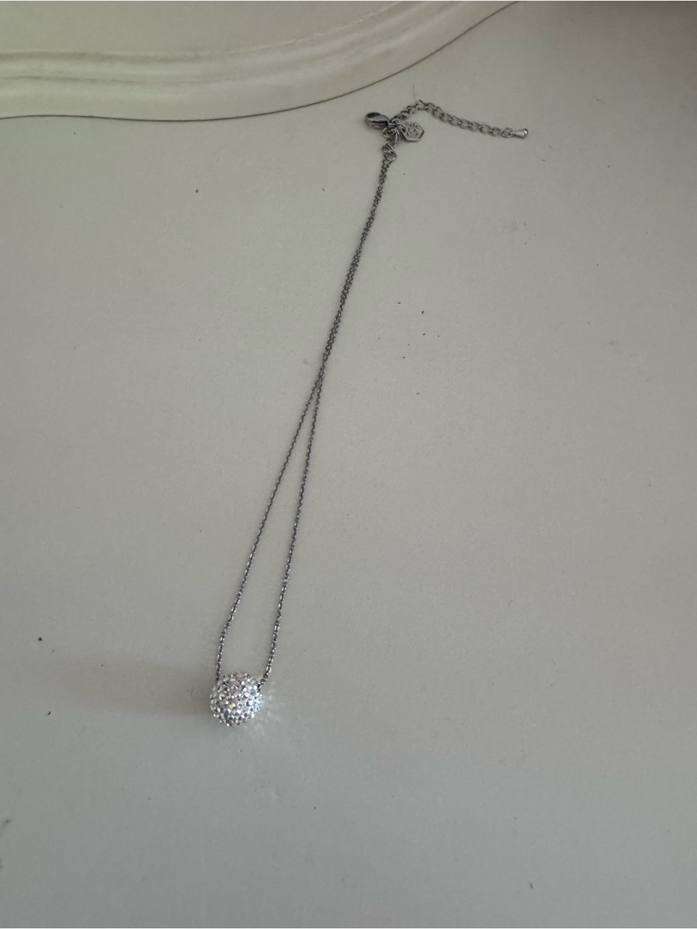 Silver Crystal Pavé Heart Necklace for Women